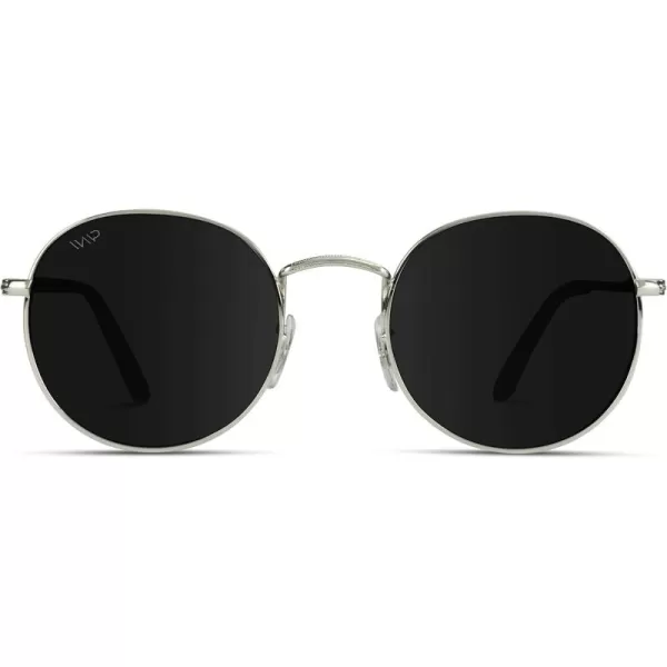 WearMe Pro  Reflective Lens Round Trendy SunglassesSilver Frame  Black Lens