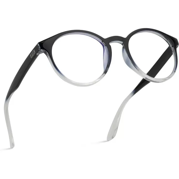 WearMe Pro Retro Round Blue Light Blocking Glasses  UV ampamp Bluelight Blocker for Women MenBlack Frame