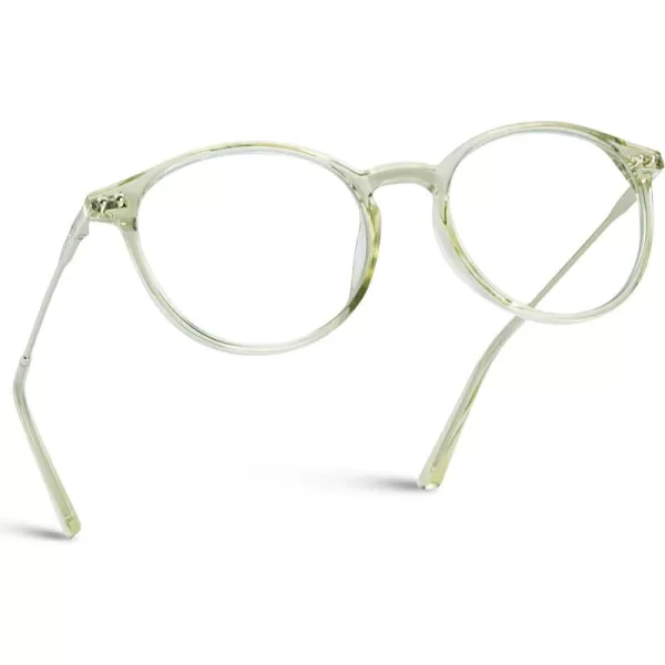 WearMe Pro  Trendy Crystal Round Retro Blue Light Glasses for Women and MenGreenSilver