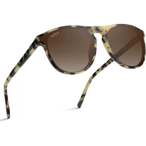 WearMe Pro WMP Eyewear  Large Modern One Bridge Round SunglassesBeige Tortoise Frame  Gradient Brown Lens