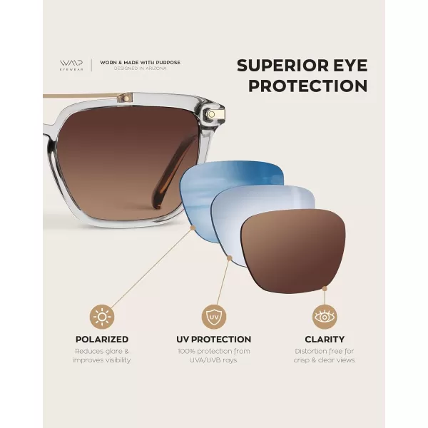 Men Square Retro SunglassesCrystal Ice Grey Frame  Brown Gradient Lens