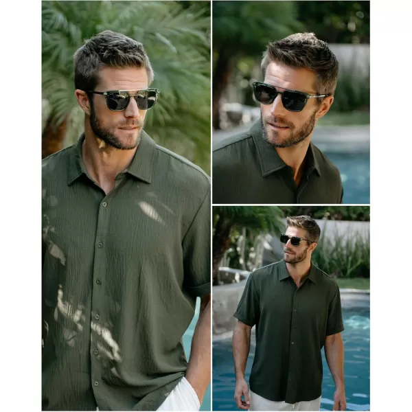 Men Square Retro SunglassesEmerald Green Frame  Black Lens