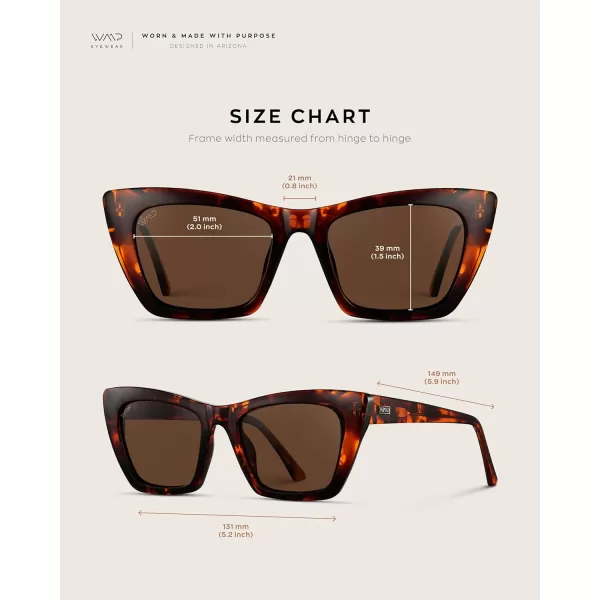 WearMe Pro Cat Eye Polarized Womens SunglassesBrown TortoiseBrown Lens