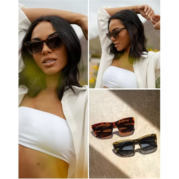 WearMe Pro Cat Eye Polarized Womens SunglassesCrystal Rose TortoiseBlack Gradient Lens