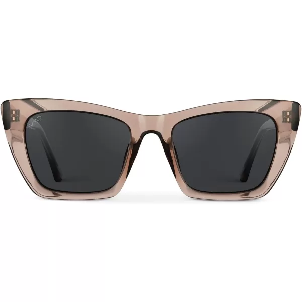WearMe Pro Cat Eye Polarized Womens SunglassesCrystal RoseBlack Lens