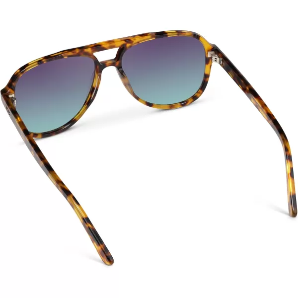WearMe Pro Chic Retro Oversized Polarized Sunglasses Statement Aviator for WomenHoney Tortoise Frame  Twilight Gradient Lens