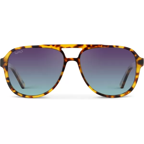 WearMe Pro Chic Retro Oversized Polarized Sunglasses Statement Aviator for WomenHoney Tortoise Frame  Twilight Gradient Lens