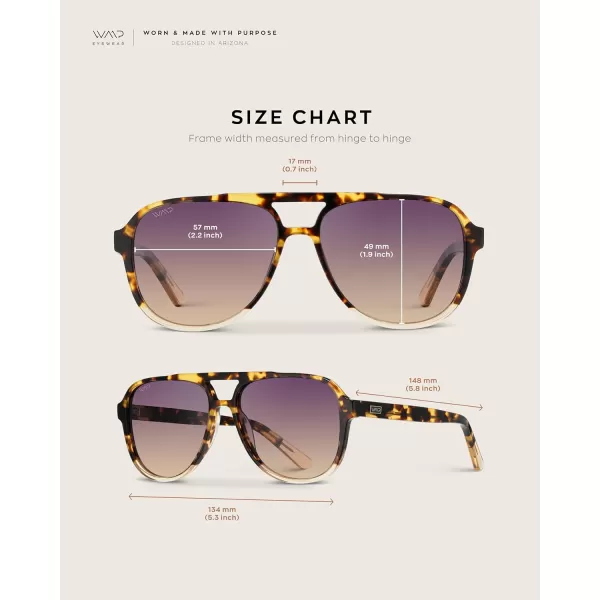 WearMe Pro Chic Retro Oversized Polarized Sunglasses Statement Aviator for WomenTortoise Clear Frame  Gradient Sunset Lens