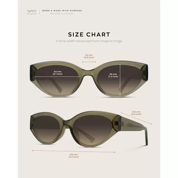 WearMe Pro Elegant Oval Cat Eye Sunglasses for Women  VintageInspired Slim Frame with Gradient UV Protection LensesCrystal Murky Green  Black Terracotta Lens