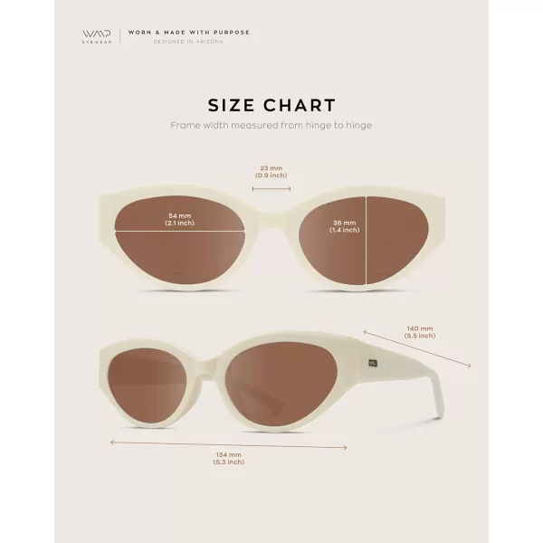 WearMe Pro Elegant Oval Cat Eye Sunglasses for Women  VintageInspired Slim Frame with Gradient UV Protection LensesSolid Creme White  Terracotta Lens