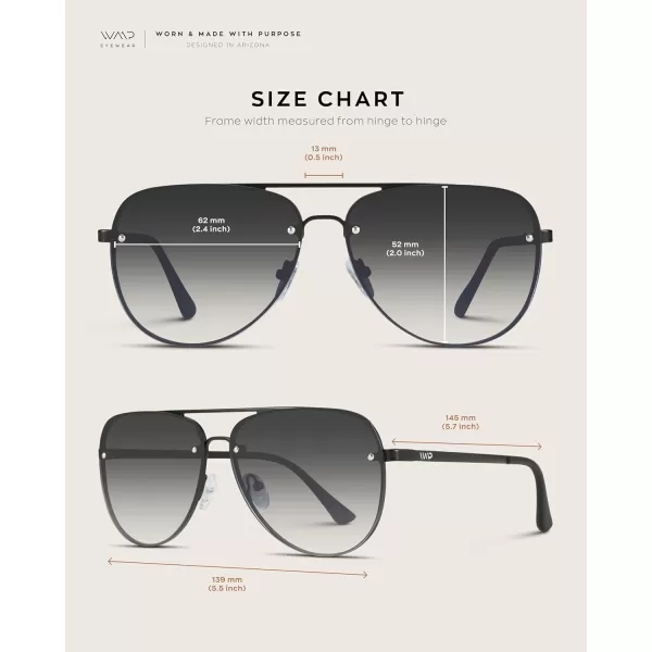 WearMe Pro Oversized Aviator Sunglasses with Rimless Gradient Lenses