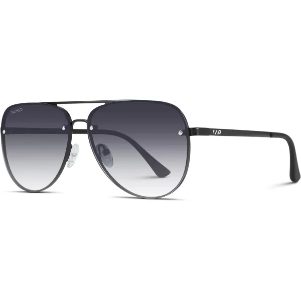 WearMe Pro Oversized Aviator Sunglasses with Rimless Gradient Lenses