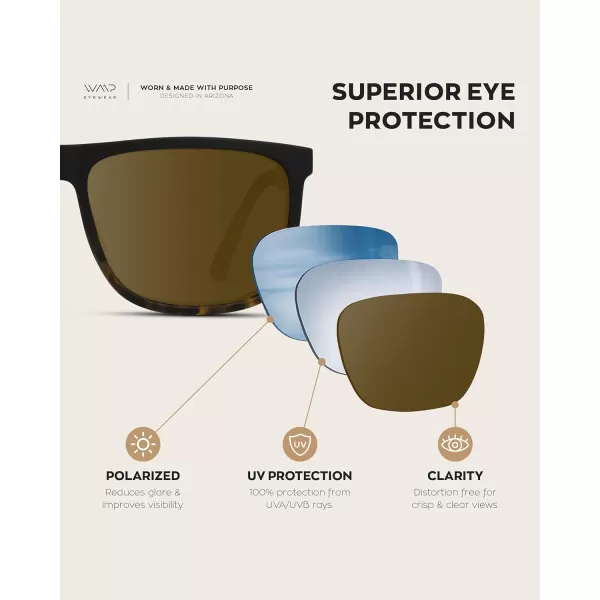 WearMe Pro Polarized Flat Top Square Mens SunglassesMatte Black Tortoise Frame  Brown Lens