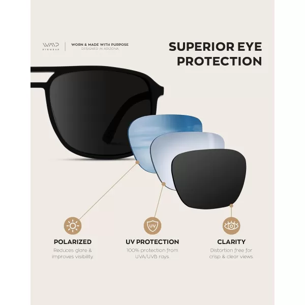 WearMe Pro  Polarized Modern Square Aviator Sunglasses for MenBlack Frame Red Temple TipsBlack Lens