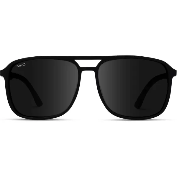 WearMe Pro  Polarized Modern Square Aviator Sunglasses for MenBlack Frame Red Temple TipsBlack Lens