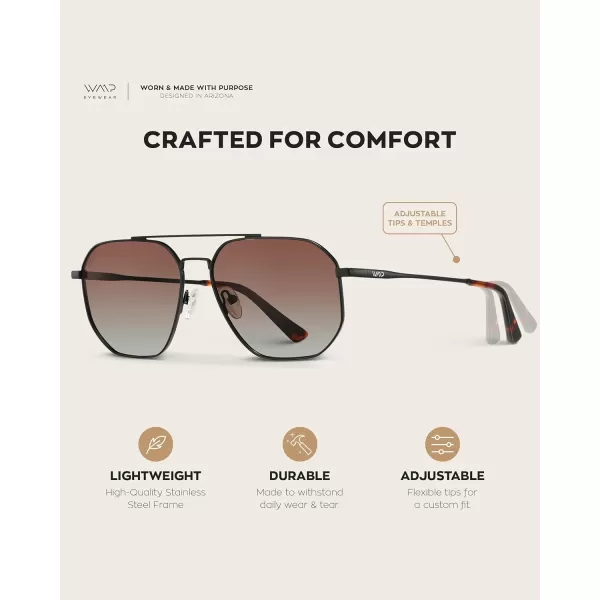 WearMe Pro Premium Quality Aviator Sunglasses for Men  Lightweight Durable Design with UV ProtectionBlack Carbon Frame  Brown Lens