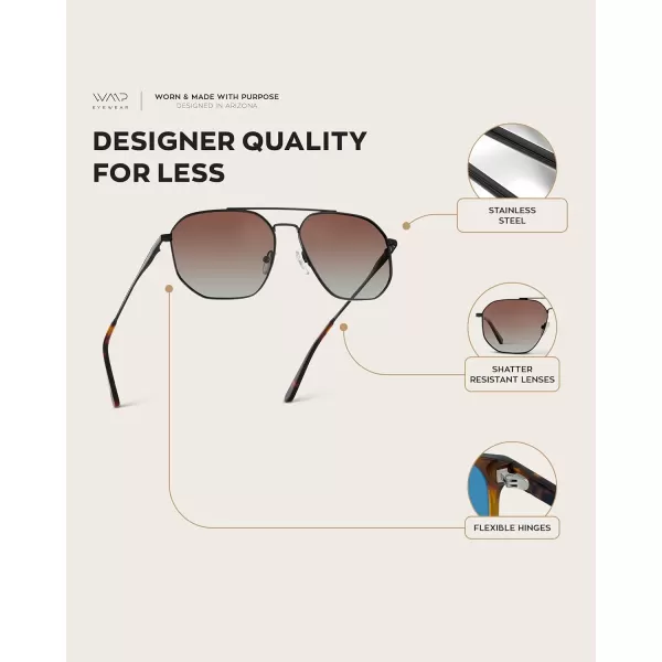 WearMe Pro Premium Quality Aviator Sunglasses for Men  Lightweight Durable Design with UV ProtectionBlack Carbon Frame  Brown Lens