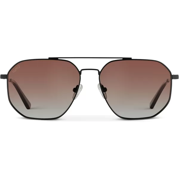 WearMe Pro Premium Quality Aviator Sunglasses for Men  Lightweight Durable Design with UV ProtectionBlack Carbon Frame  Brown Lens