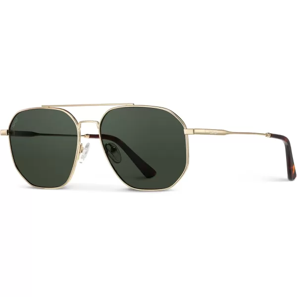 WearMe Pro Premium Quality Aviator Sunglasses for Men  Lightweight Durable Design with UV ProtectionGold Frame Frame  Smoke Green Lens