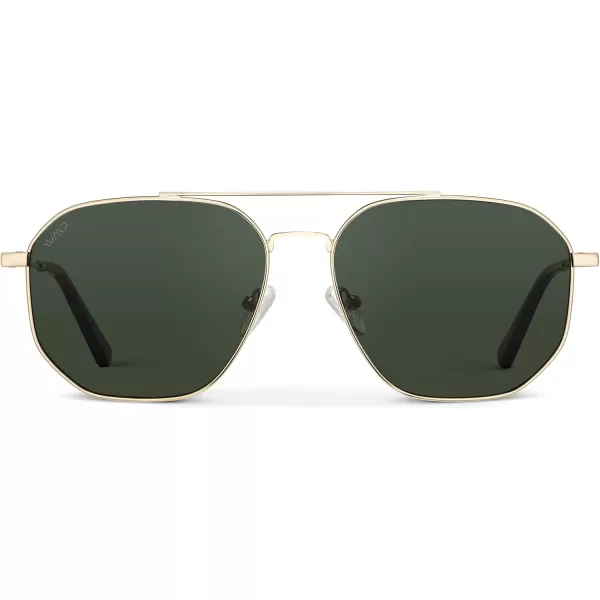 WearMe Pro Premium Quality Aviator Sunglasses for Men  Lightweight Durable Design with UV ProtectionGold Frame Frame  Smoke Green Lens