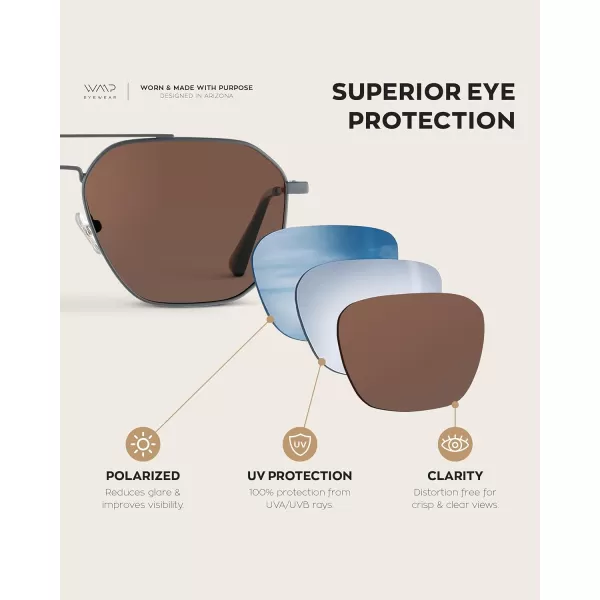 WearMe Pro Premium Quality Aviator Sunglasses for Men  Lightweight Durable Design with UV ProtectionMatte Graphite Frame  Brown Lens