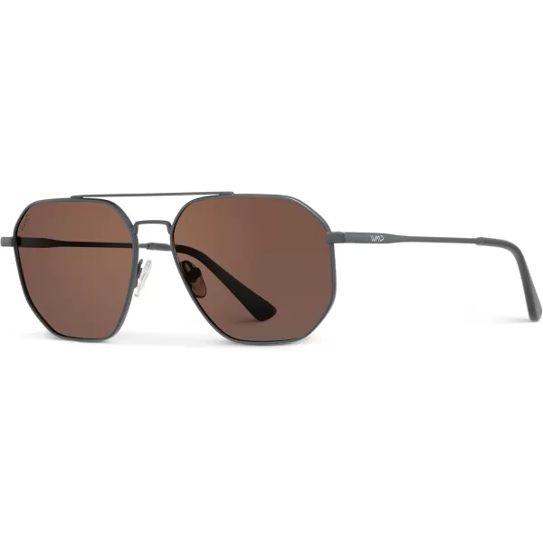 WearMe Pro Premium Quality Aviator Sunglasses for Men  Lightweight Durable Design with UV ProtectionMatte Graphite Frame  Brown Lens