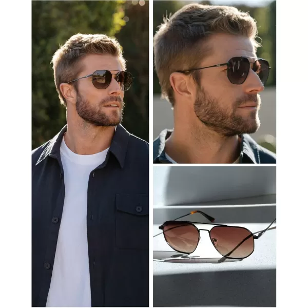 WearMe Pro Premium Quality Aviator Sunglasses for Men  Lightweight Durable Design with UV ProtectionMatte Graphite Frame  Brown Lens