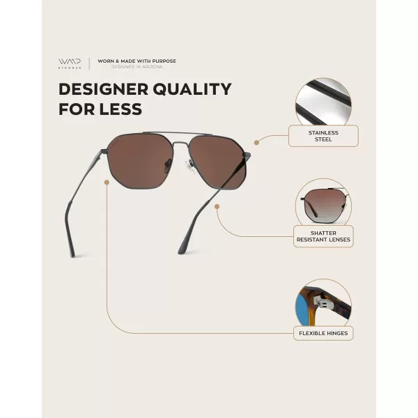 WearMe Pro Premium Quality Aviator Sunglasses for Men  Lightweight Durable Design with UV ProtectionMatte Graphite Frame  Brown Lens