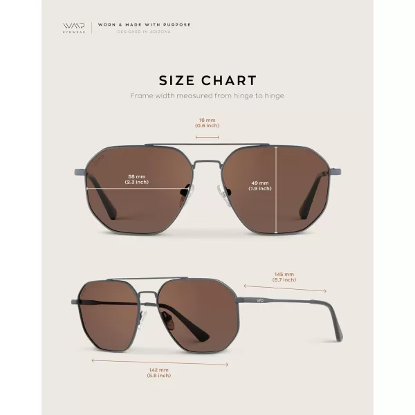 WearMe Pro Premium Quality Aviator Sunglasses for Men  Lightweight Durable Design with UV ProtectionMatte Graphite Frame  Brown Lens