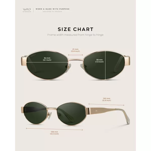 WearMe Pro Retro Oval Sunglasses for Women  Trendy Small Frame 90s Inspired FashionGold Frame  Smoke Green Lens