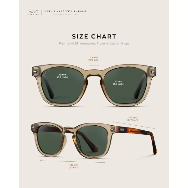 WearMe Pro Square Polarized Sunglasses for MenChampagne Crystal Tortoise  Smoke Green Lens