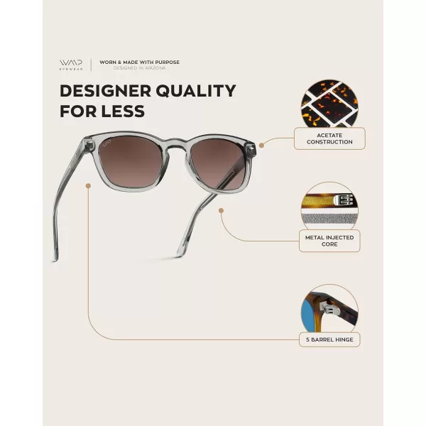 WearMe Pro Square Polarized Sunglasses for MenCrystal Grey  Brown Gradient Lens
