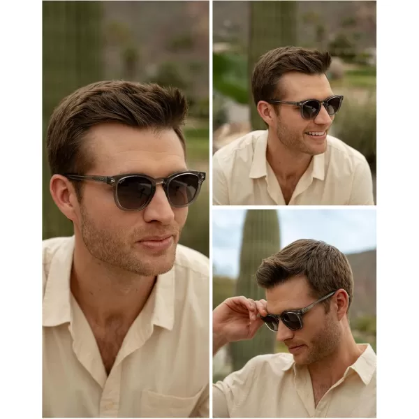 WearMe Pro Square Polarized Sunglasses for MenCrystal Grey  Brown Gradient Lens