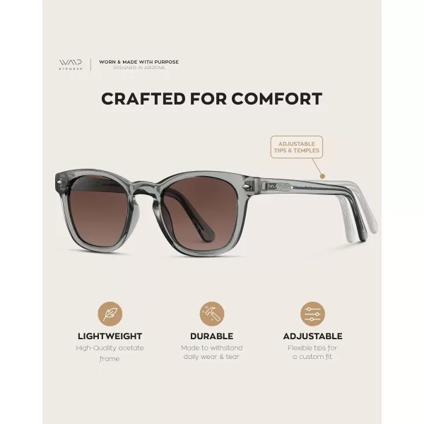 WearMe Pro Square Polarized Sunglasses for MenCrystal Grey  Brown Gradient Lens