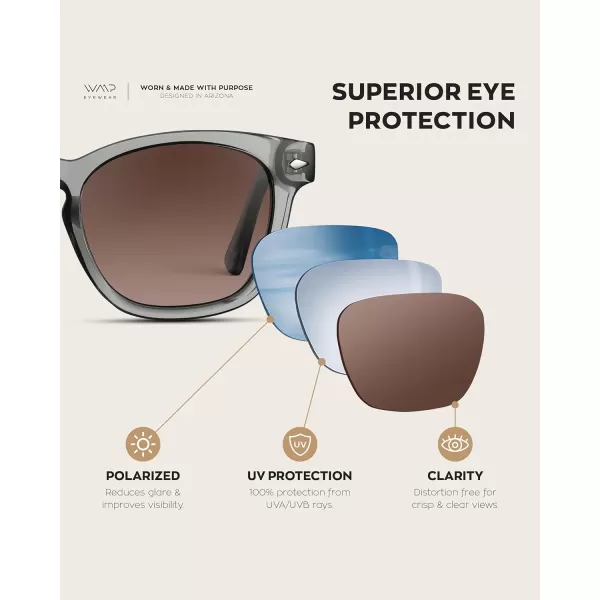 WearMe Pro Square Polarized Sunglasses for MenCrystal Grey  Brown Gradient Lens