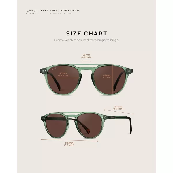 WearMe Pro Urban Mens Square Sunglasses Double Bridge Design Modern Round Frames and Polarized LensesEmerald Green Frame  Brown Lens