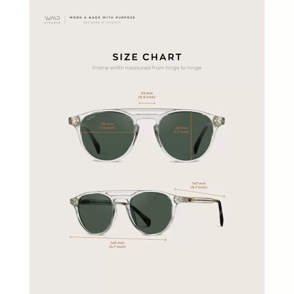 WearMe Pro Urban Mens Square Sunglasses Double Bridge Design Modern Round Frames and Polarized LensesGlossy Clear Frame  Smoke Green Lens