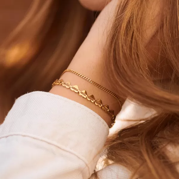 WearMe Pro Womens 2mm Cuban Link Bracelet  Adjustable SizeGold
