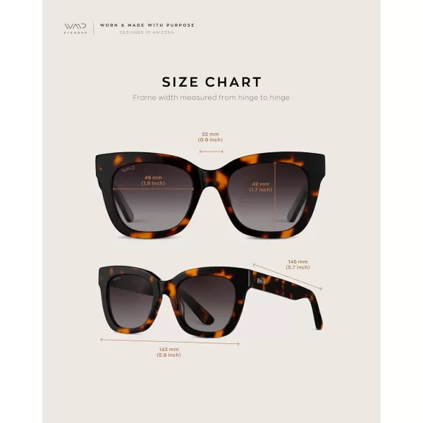 WearMe Pro Womens Polarized Large Square Sunglasses Subtle Cat Eye Corners Thick Frame ampamp Modern AestheticsTortoise Frame  Brown Lens