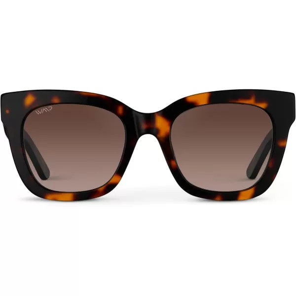 WearMe Pro Womens Polarized Large Square Sunglasses Subtle Cat Eye Corners Thick Frame ampamp Modern AestheticsTortoise Frame  Brown Lens
