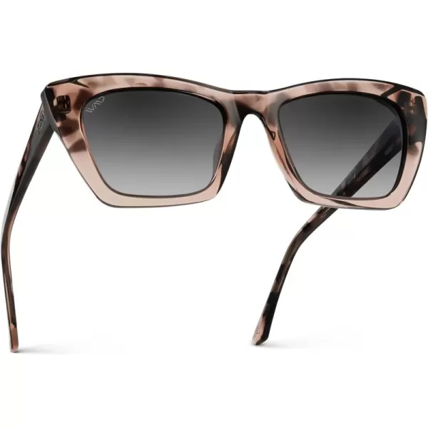 WearMe Pro Cat Eye Polarized Womens SunglassesCrystal Rose TortoiseBlack Gradient Lens