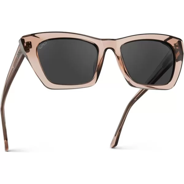 WearMe Pro Cat Eye Polarized Womens SunglassesCrystal RoseBlack Lens