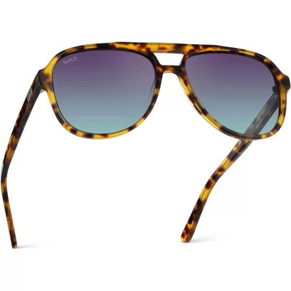 WearMe Pro Chic Retro Oversized Polarized Sunglasses Statement Aviator for WomenHoney Tortoise Frame  Twilight Gradient Lens