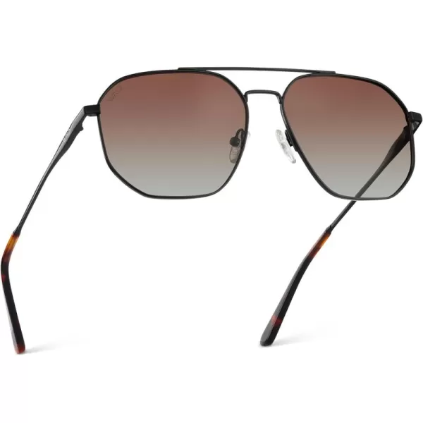 WearMe Pro Premium Quality Aviator Sunglasses for Men  Lightweight Durable Design with UV ProtectionBlack Carbon Frame  Brown Lens