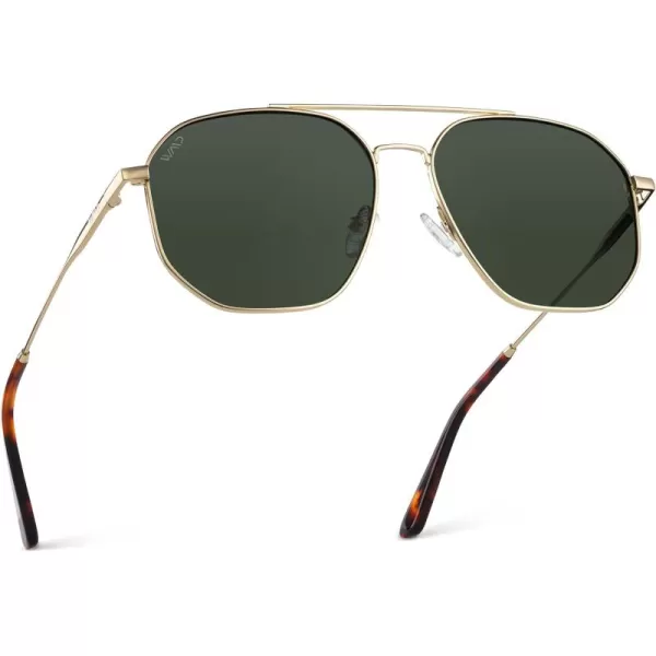 WearMe Pro Premium Quality Aviator Sunglasses for Men  Lightweight Durable Design with UV ProtectionGold Frame Frame  Smoke Green Lens
