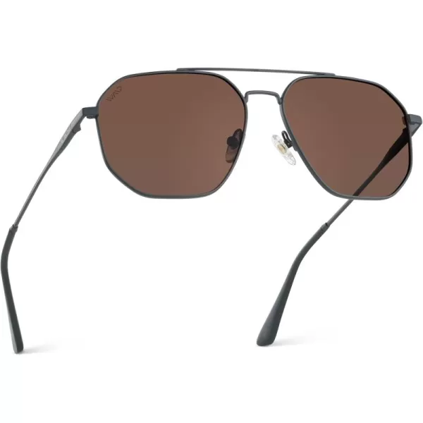 WearMe Pro Premium Quality Aviator Sunglasses for Men  Lightweight Durable Design with UV ProtectionMatte Graphite Frame  Brown Lens