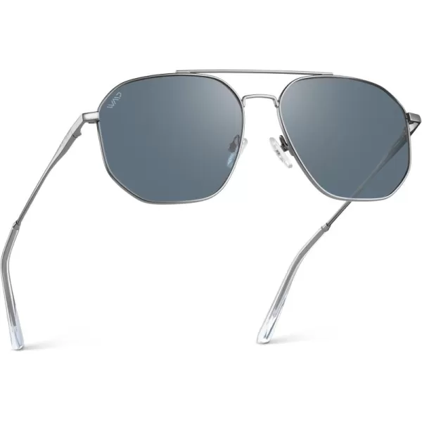 WearMe Pro Premium Quality Aviator Sunglasses for Men  Lightweight Durable Design with UV ProtectionSilver Frame  Blue Lens