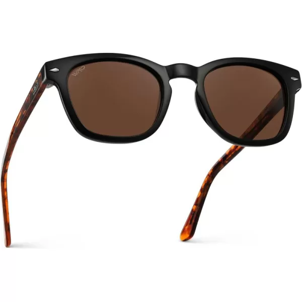 WearMe Pro Square Polarized Sunglasses for MenBlack Brown Tortoise  Brown Lens