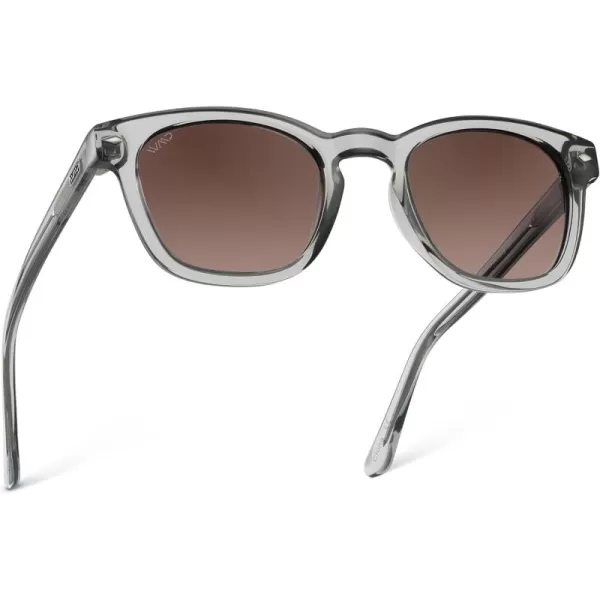 WearMe Pro Square Polarized Sunglasses for MenCrystal Grey  Brown Gradient Lens
