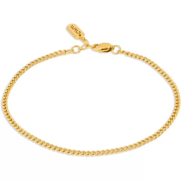 WearMe Pro Womens 2mm Cuban Link Bracelet  Adjustable SizeGold